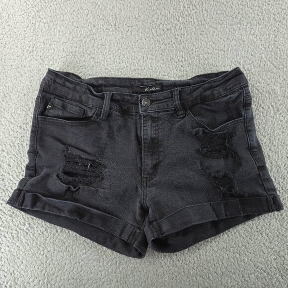 KanCan Shorts Womens 30 Distressed Denim Mid Rise Rolled Hem Casual Summer - Picture 1 of 16